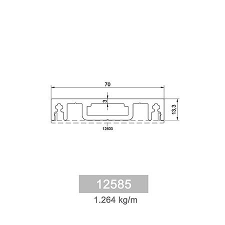 1.264 kg/m Moduler Railing Systems Profile
